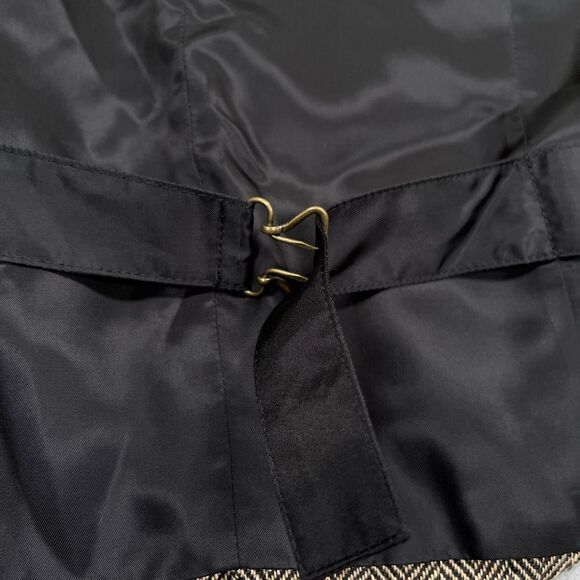 J Crew Ludlow Suit Vest Waistcoat Sz M Brown Herringbone Italian Linen 6 Button - Picture 12 of 12